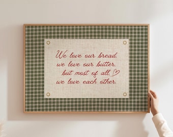 Leuke familie citaat print trendy keuken kunst vintage keuken poster familie muur kunst horizontale pastel decor digitale download