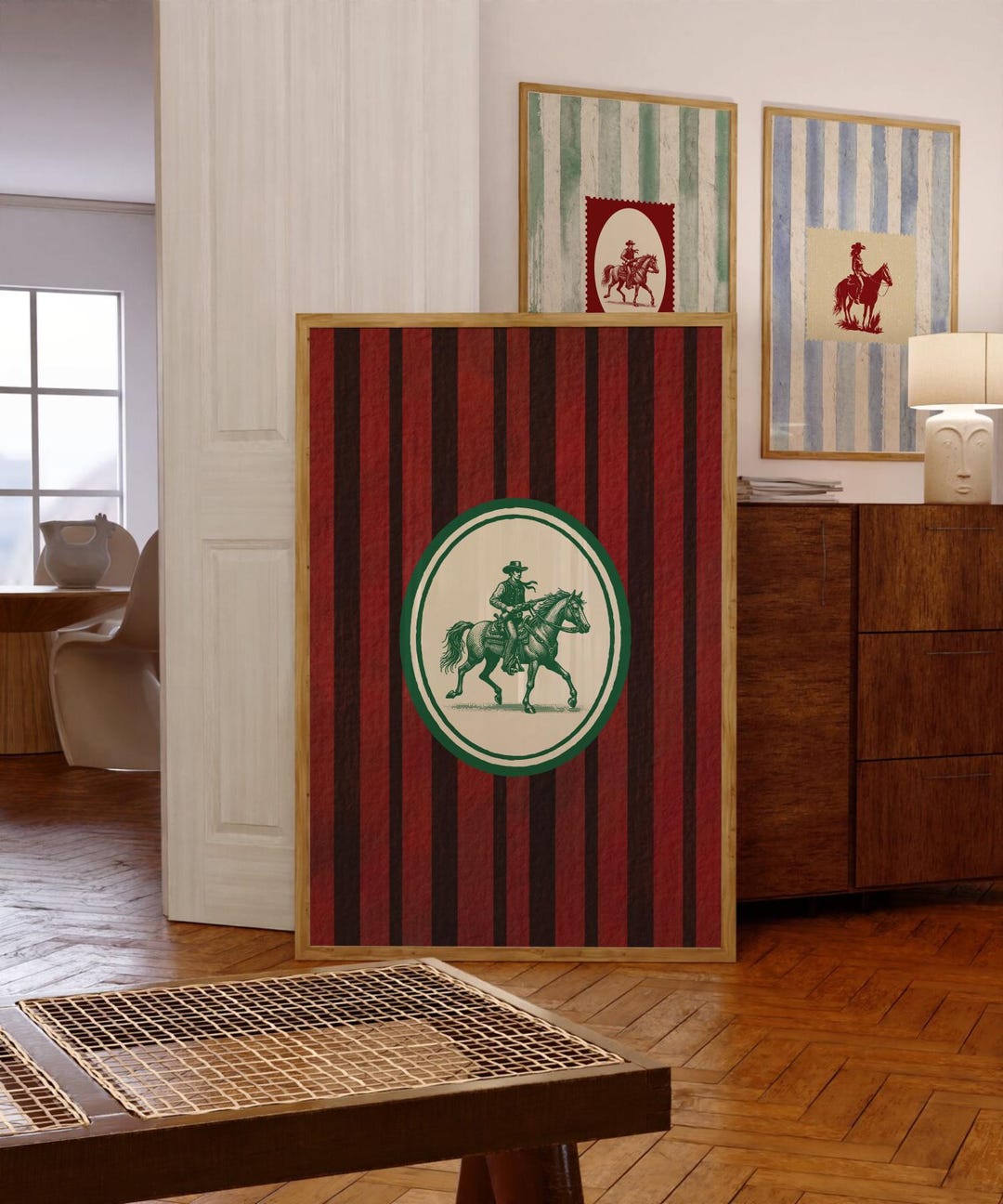 Vintage Striped Rodeo Print Western Bedroom Print Cowboy Wall Art ...