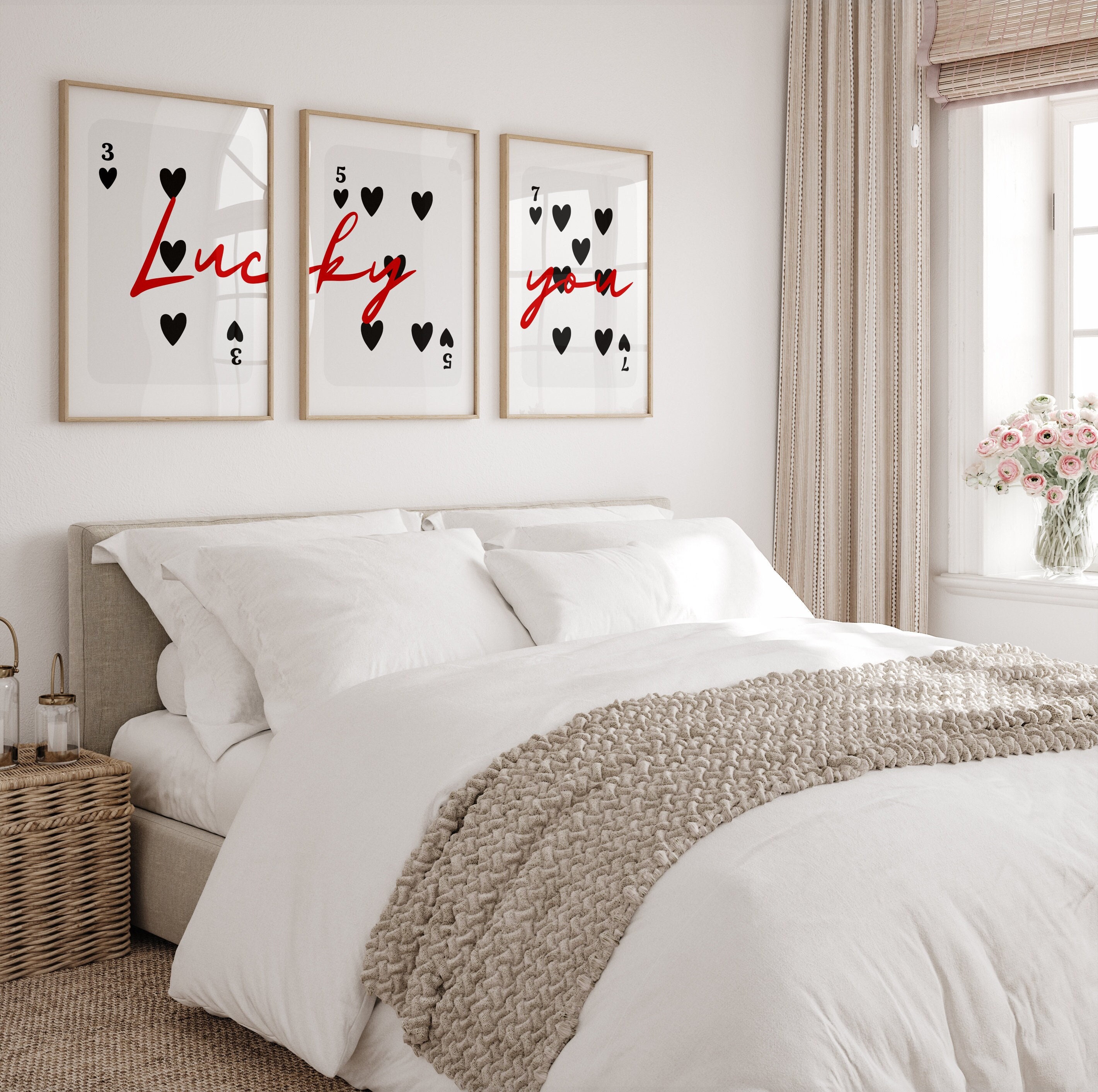 Lucky You Posters | Set of 3 Playing Card Prints, Trendy Retro