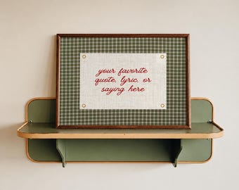 Stampa con citazione personalizzata, testo di canzone personalizzato, tipografia, arte murale a quadretti verdi, poster con testo personalizzato, decorazione murale di tendenza, download digitale