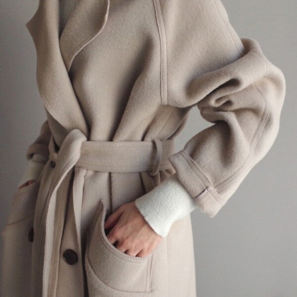 Minimalist Wool-Blend Long Coat