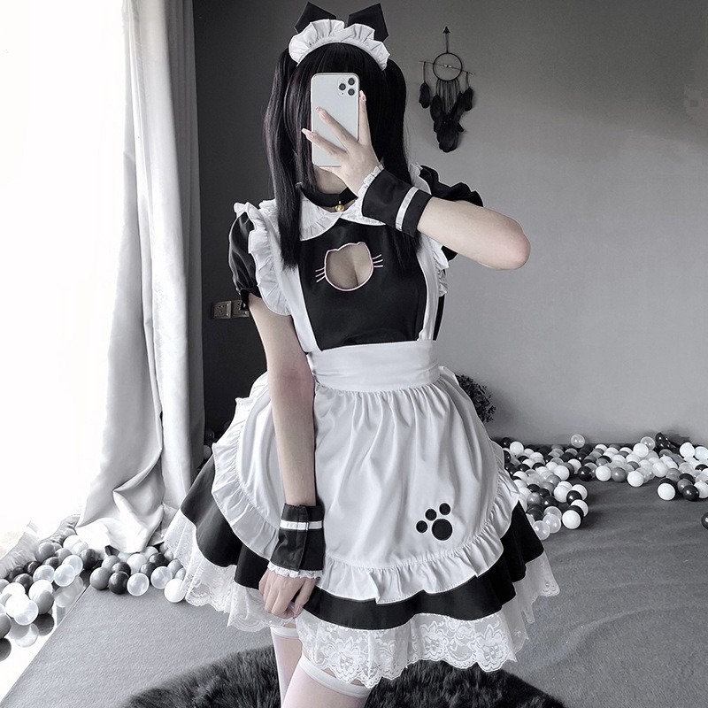 Halloween Anime French Maid Apron Lolita Fancy Dress Cosplay Costume   Fruugo IN