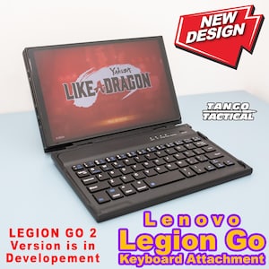Lenovo Legion Go 1 & 2 Keyboard Attachment: Rechargeable Bluetooth, Laptop Style