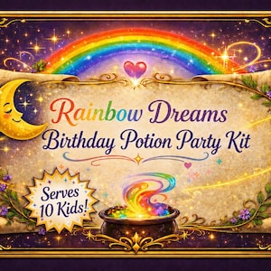 Magic Potion Birthday Party Kit – Rainbow Deam Party Pack - Kids Fizzing Activity Supplies