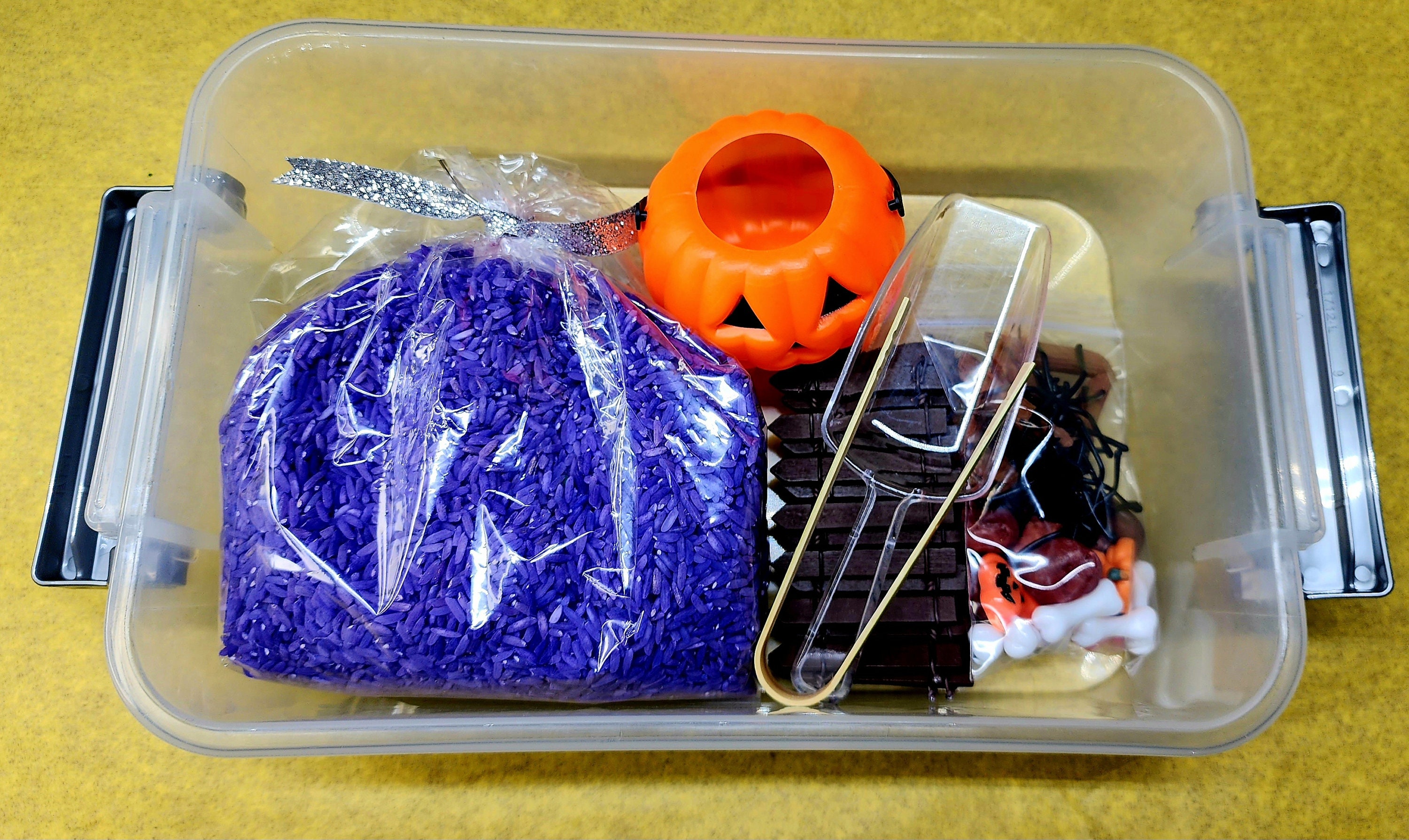 Halloween Sensory Box With Charms Bones Pumpkin Fencing Etsy