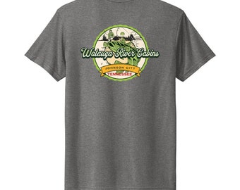 Watauga River Cabins - Triblend T-shirt (men&#39;s sizing). Soft and comfortable with a bit of stretch