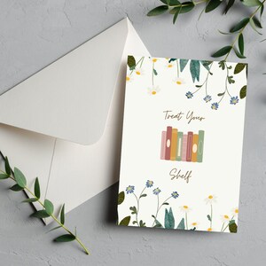 Grußkarte zum Geburtstag oder zur Feier eines Regals für Buchliebhaber