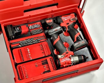 M12 Drill/Driver Insert for Milwaukee Packout Drawers | Custom 3D Printed Tool Organizer