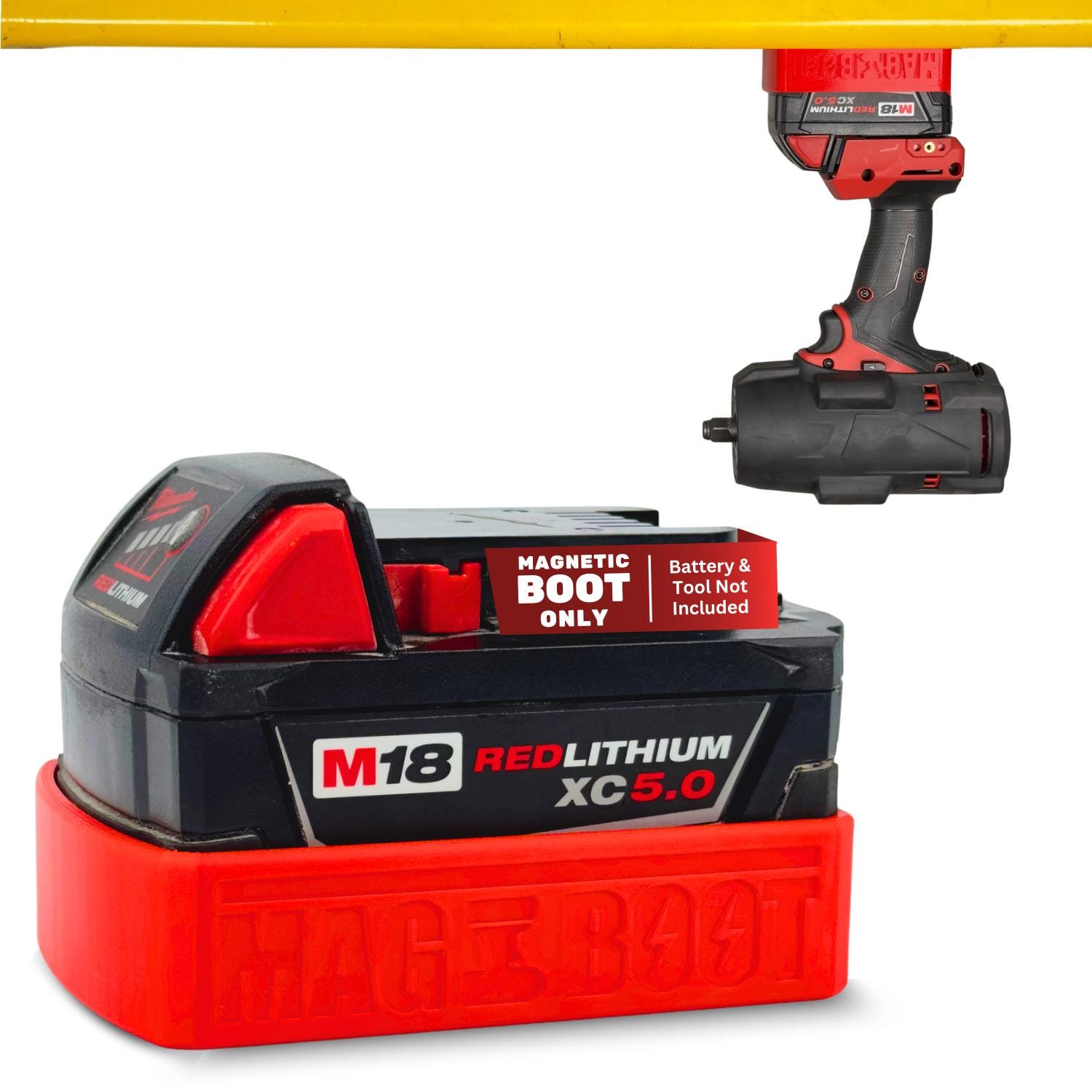 MAG-BOOT Magentic Battery Cover - Milwaukee M18 XC3.0/4.0/5.0/6.0