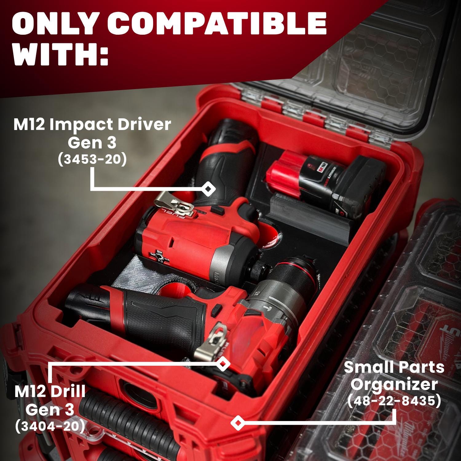thumbnail image 2 of M12 FUEL 12" Hammer Drill Driver Gen 3 Insert For Compact Organizer By 2 of 14