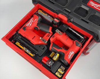 M12 Brad/Pin Nailer Kit for Milwaukee PACKOUT Drawers | Custom 3D Printed Tool Organizer