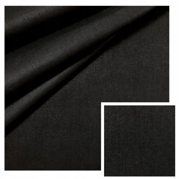 Premium Black Cotton Fabric - Perfect for Sewing and Crafting - Custom-Cut Black Cotton Fabric - Premium Quality