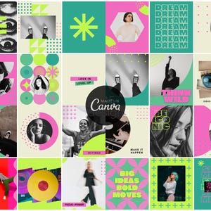 Färgglada Instagram-inläggsmallar, Canva-design (digital nedladdning)