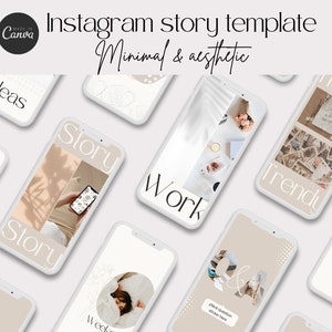 Neutral beige Instagram story template modern minimalist Instagram aesthetic Canva stories blogger insta template