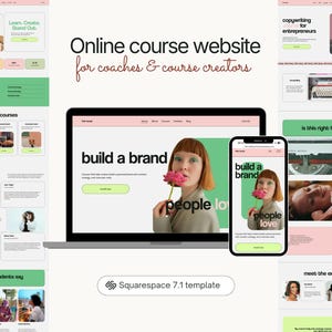 Squarespace Template für Reisebus | natürlich Ersteller Website Template | Onlinekurs Website - Pink Forest