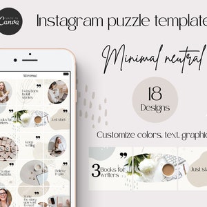 Minimal Aesthetic Instagram Puzzle Feed Instagram Templates Blogger Template Instagram  collage, writing blog template, Canva Posts Template