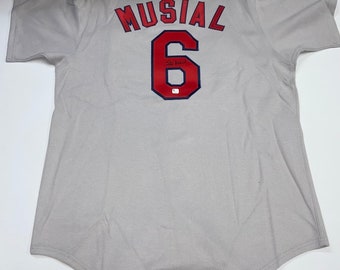 Stan Musial Signed Baseball Jersey GA Authentication COA