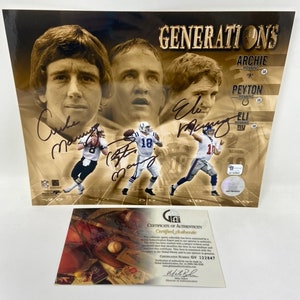 Archie Manning, Peyton Manning, & Eli Manning Generations Autographed Photo