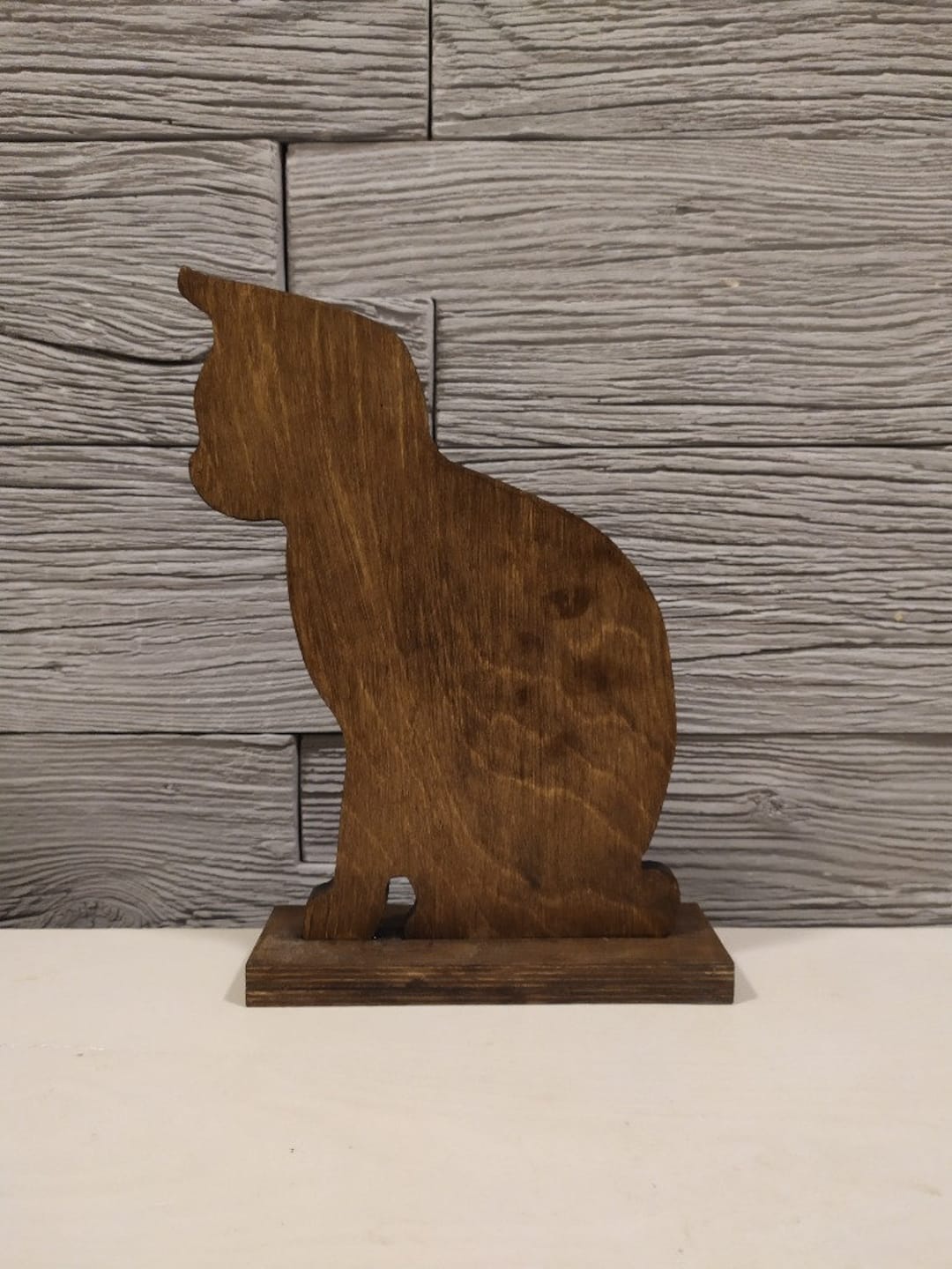 Wooden Figurine Wood Cat Etsy