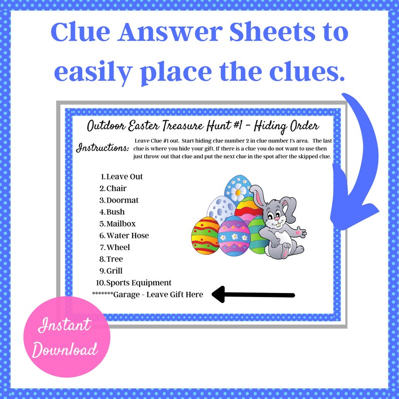 Easter Scavenger Hunt, Letter From the Easter Bunny, Outdoor Treasure