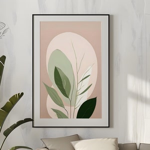 Sage Green Wall Art Prints Botanical Floral Boho Style Minimalist Modern Neutral Bedroom Living Room Wall Decor Printable Art