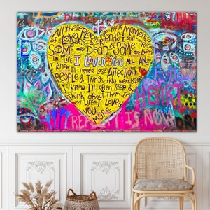 BANKSY LOVE HEARTS,Banksy Wall Art ,Banksy Canvas, Banksy Print Banksy Graffiti Street Art Pop Art Canvas Graffiti Wall Art Pop Art Wall Art