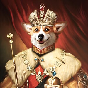 Custom Pet Portrait, Pet Portrait, Renaissance Pet Portrait, Royal Pet Portrait, Unique Gifts, King Queen, Dog king, Historical portrait