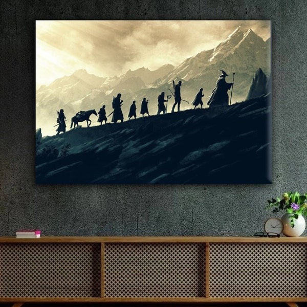 Best Movie Canvas Wall Art | Fellowship Canvas Wall Art | Best Fantasy Movie Canvas Poster Print | Movie Modern Art decor| Wall Canvas Art