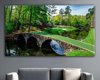 Golf Club Canvas Wall Art, Golf Wall Art, Augusta National Golfing Course Print Amen Corner Golf Gifts Golf Club Decor, Masters Golf