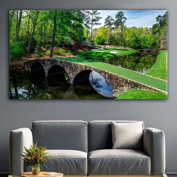 Golf Club Canvas Wall Art, Golf Wall Art, Augusta National Golfing Course Print Amen Corner Golf Gifts Golf Club Decor, Masters Golf