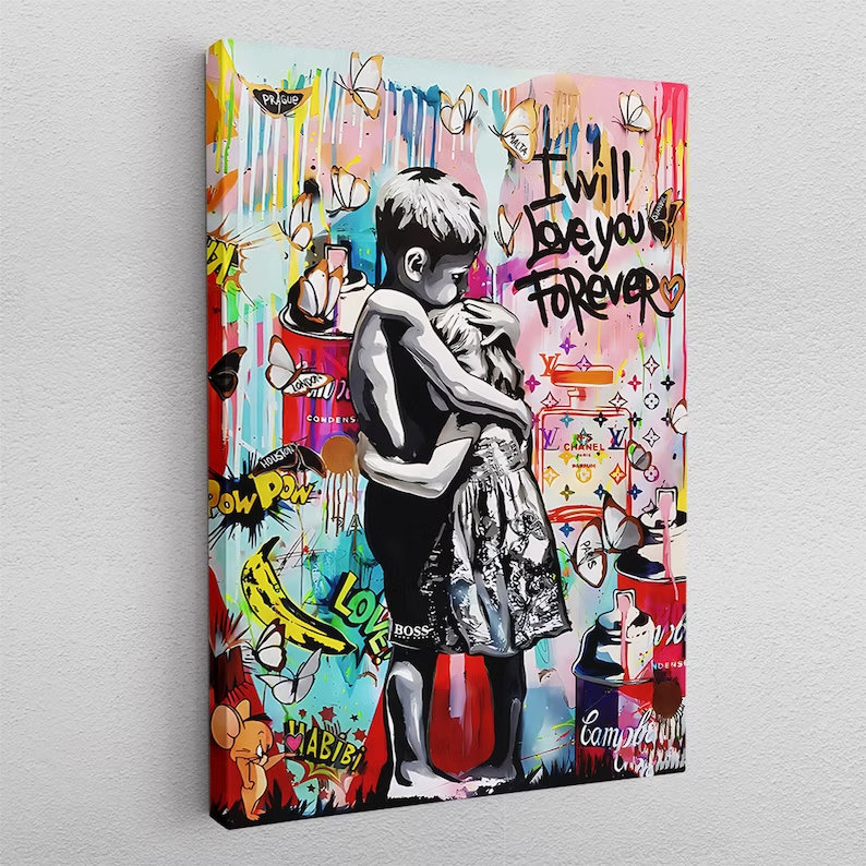 BANKSY WALL ART Banksy Canvas Banksy I Will Love You Forever Etsy