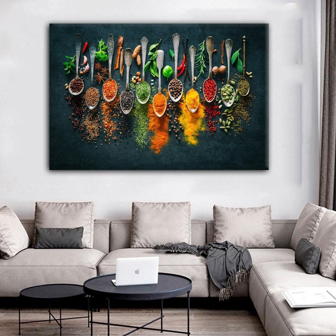 kitchen art kitchen wall art food art kitchen art... KITCHEN WALL ART Canvas Print, Spices Wall Art, Food Wall Art ...
