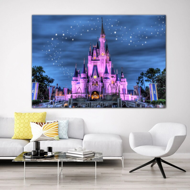 Cinderella Castle Disney Home Decor Disney Wall Art Canvas Etsy