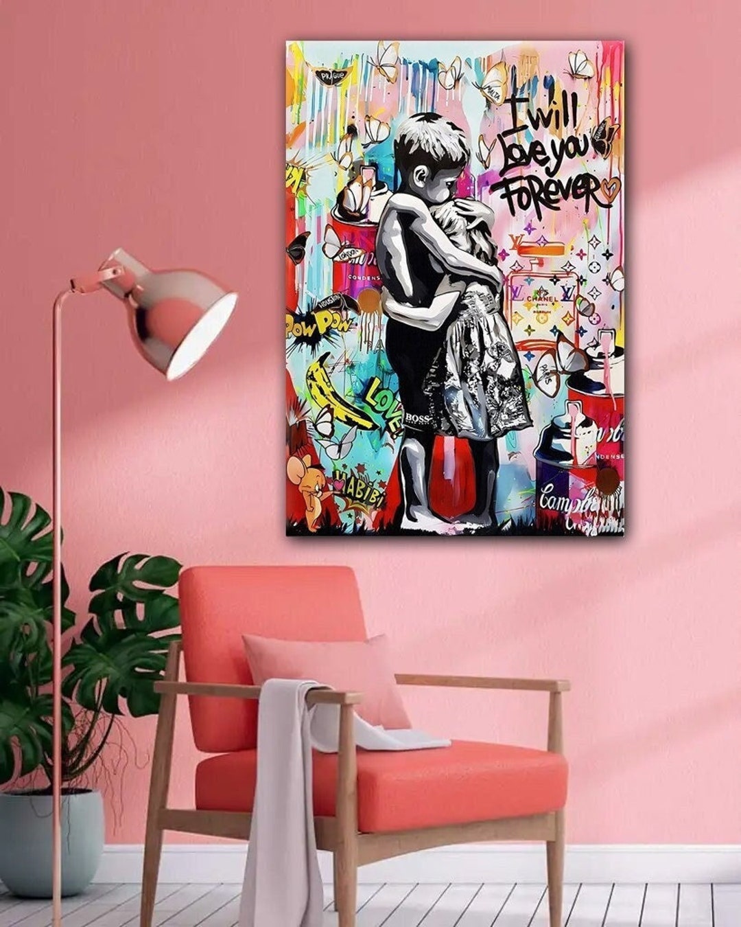 BANKSY WALL ART Banksy Canvas Banksy I Will Love You Forever Banksy