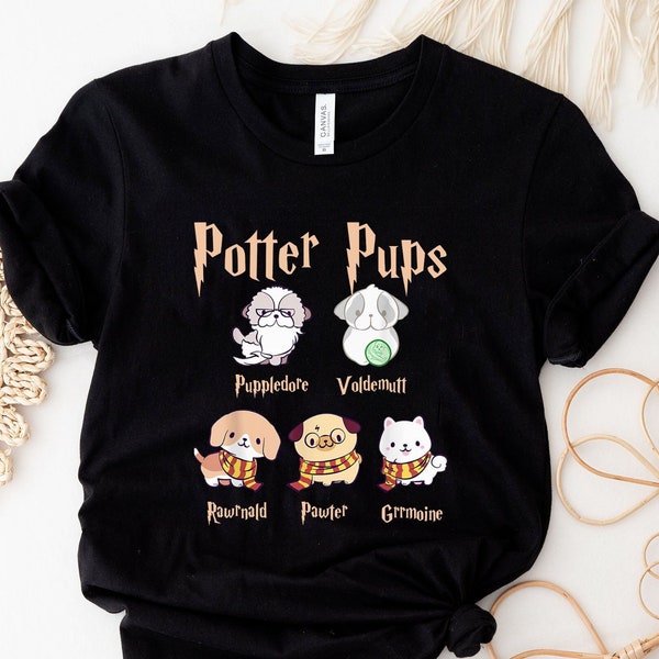Potter dogs Shirt, Dog Shirt, Dog Lover Gift Shirt, Gift for Dog mom Dog dad, Animal Lover, Dog Owner, potter shirt, Potter Dogs