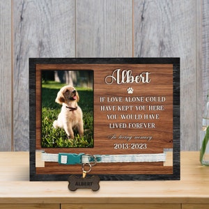 Memorial Pet Collar Holder With Stand Frame, Pet Loss Gift, Memorial Dog Collar With Photo, Custom Pet Collar Holder, Dog Bereavement