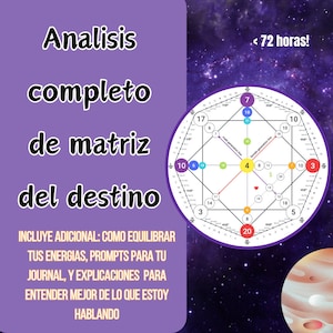 Análisis completo de matriz del destino en español | Numerología | Descubre tu potencial y bloqueos de abundancia | Max. 72 hrs |