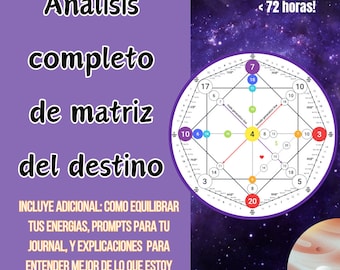 Complete analysis of destiny matrix in Spanish | Numerology | Discover your potential and abundance blocks | Max. 72 hours |