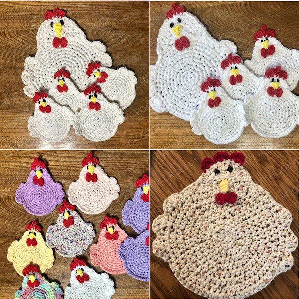 PATTERN-Crochet Chicken Bowl Cozy, pot holder by craftyhook