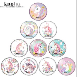 Unicorn Cabochon 30mm, 10 Pack, Glass Dome Bezels, DIY Cabinet Knobs and Jewelry