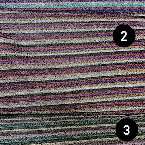 3 color Rainbow Lurex Jersey Fabric - flexible Shiny Fabric- Stretch Shimmer Fabric- Ideal Fabric for Special Occasions and Dance Wear-sesa