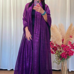 Purple Moonlight glitter pleated fabric .-sesa