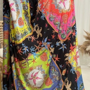 Sea Star Patterned Crepe Fabric, Exclusieve Design Fabric- Soft Flowy Fabrics- 7 colour
