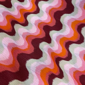 Mint-Pink-Orange-Zigzag Knitting  Fabric Dress-Pants-Evening Dress Fabric-nv -