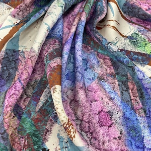 Tie Dye Silky Satin Fabric: Custom Print Available