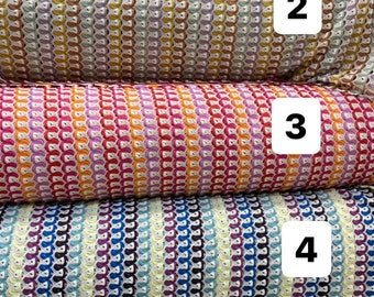 Geometric Knit Fabric By The Yard: Colorful Textured Material