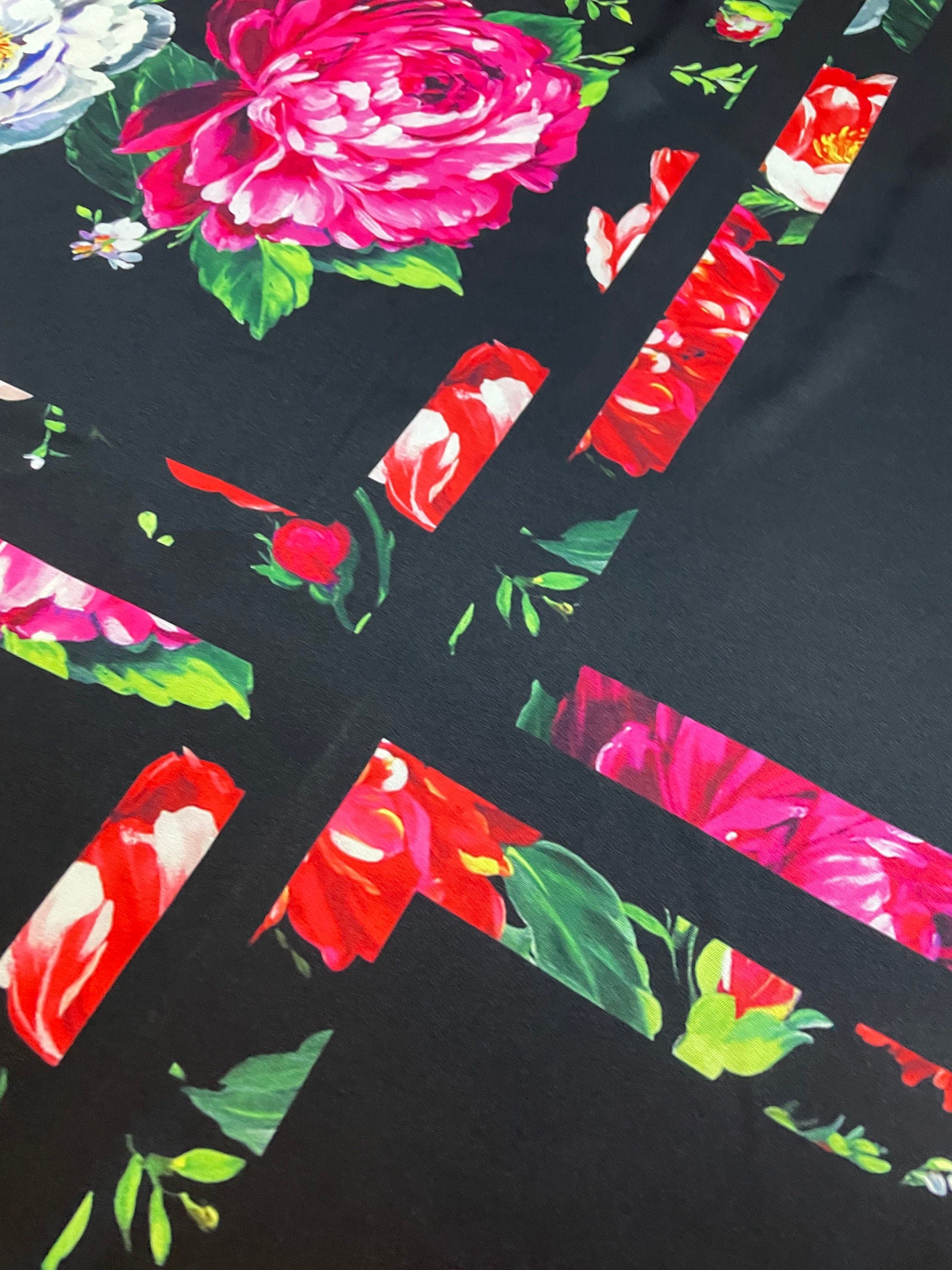 Floral Panel Pattern Silky Satin Fabric-dital Print is Made on - Etsy