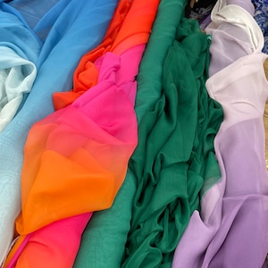 Ombrepatroon zijdeachtige chiffonstof -kleurverloop Jurkstoffen--((gedrukt op de gewenste stof)) - ro