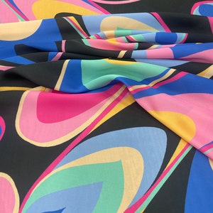 Retro Etro  Style Silky Satin Fabric- 5 color  lr