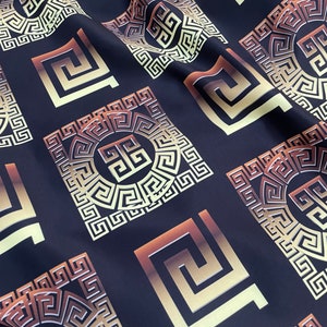 Gold Crimped Patterned Crepe Fabric-Dress Draped 1st Quality Fabric (printed on the desired fabric)lr